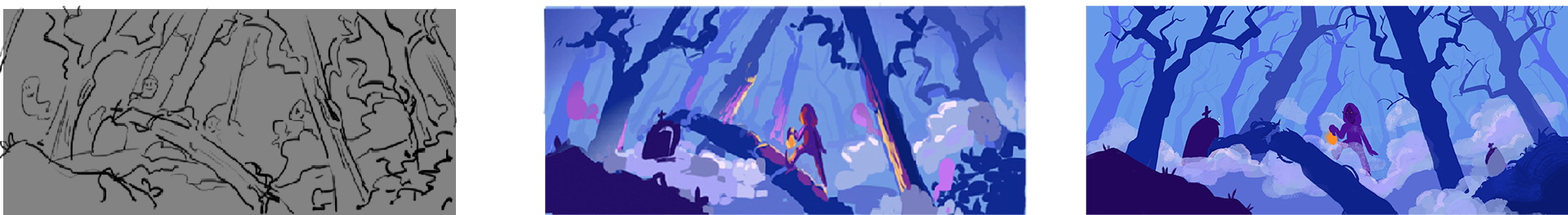 sketch - color thumbnail - flats