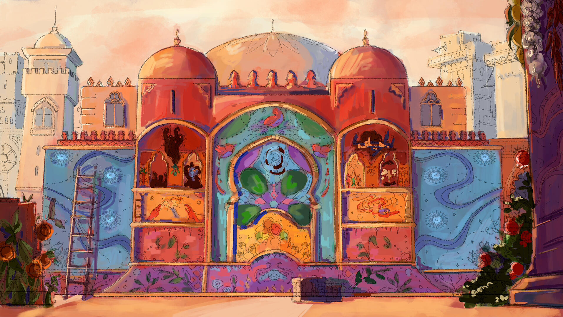 THE MURAL color illustration on layout by Majdeline Ajjan